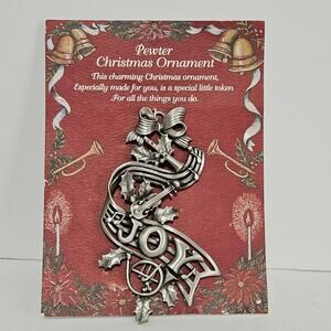 Camco Pewter Christmas Ornament Joy Musical Instruments Flute Violin French Horn